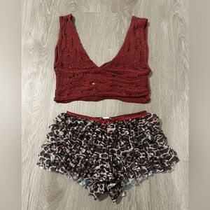 Jaded London leopard short set and top size 0 / XS